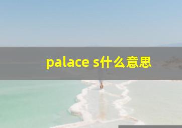 palace s什么意思